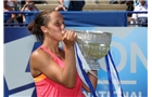 EASTBOURNE, ENGLAND - JUNE 21:  Madison Keys of USA celebrates with the trophy after beating Angelique Kerber of Germany during their Women's Finals match on day eight of the Aegon International at Devonshire Park on June 21, 2014 in Eastbourne, England. (Photo by Jan Kruger/Getty Images)